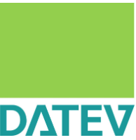 DATEV-Logo auf grünem Hintergrund
