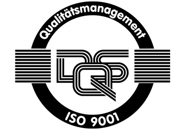 ISO 9001 Qualitätssiegel Logo in Schwarz-Weiß
