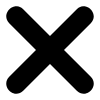 Schwarzes X-Symbol, transparenter Hintergrund
